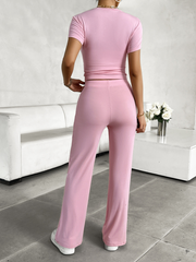 Women's Round Neck Urban Casual Suit