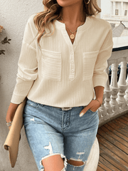 Women's shirt v-neck casual pullover top