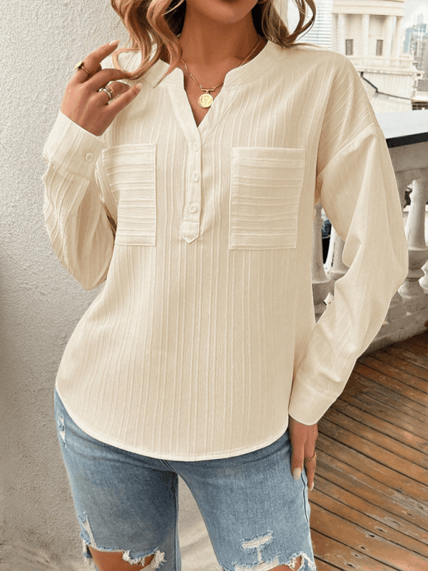 Women's shirt v-neck casual pullover top