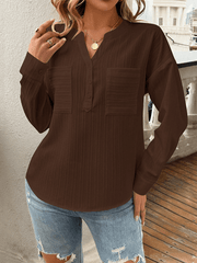 Women's shirt v-neck casual pullover top