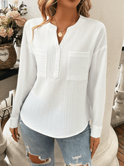 Women's shirt v-neck casual pullover top