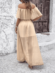 Ladies elegant off shoulder maxi dress