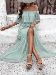 Ladies elegant off shoulder maxi dress