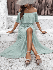 Ladies elegant off shoulder maxi dress