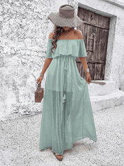 Ladies elegant off shoulder maxi dress