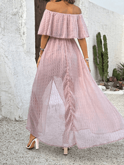 Ladies elegant off shoulder maxi dress