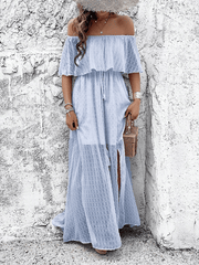 Ladies elegant off shoulder maxi dress