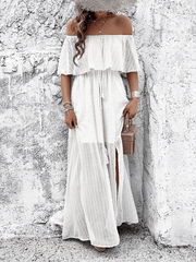 Ladies elegant off shoulder maxi dress