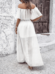 Ladies elegant off shoulder maxi dress