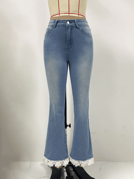 High waist slim fit bootcut jeans for women