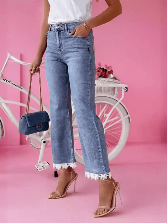 High waist slim fit bootcut jeans for women