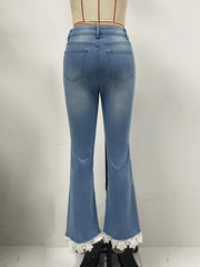 High waist slim fit bootcut jeans for women - 808Lush