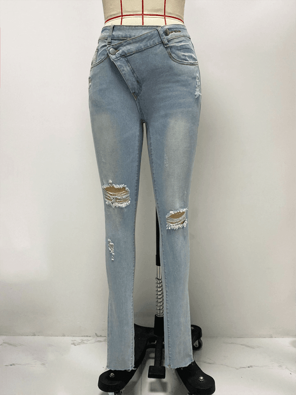 casual elastic slim fit pencil jeans - 808Lush