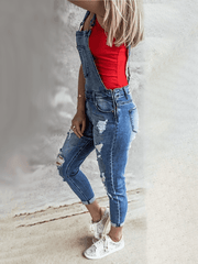 Vintage ripped stretch denim overalls - 808Lush