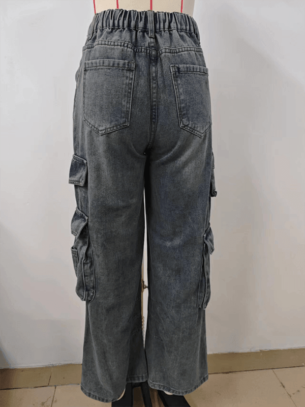 Washed Semi-Elasticated Loose Denim jeans - 808Lush