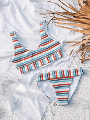 women's striped high waist two-piece swimsuit - 808Lush