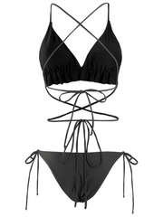 two-piece swimsuit triangle two-piece long string bikini - 808Lush