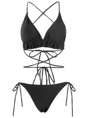 two-piece swimsuit triangle two-piece long string bikini - 808Lush