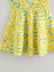 Lemon Print Suspender Dress - 808Lush