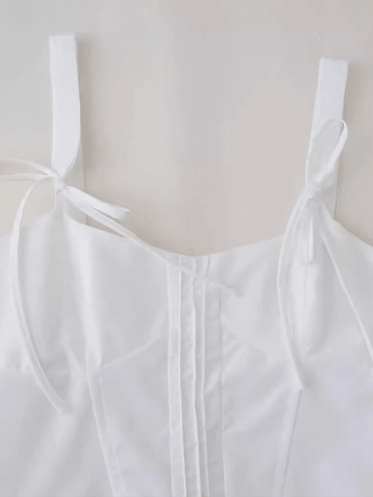 White Bow Slim Fit Camisole Top