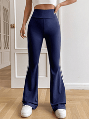 Women's high waist drape wide leg straight trousers