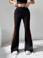 Women's high waist drape wide leg straight trousers