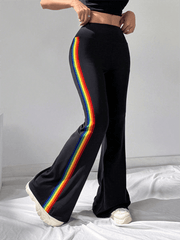 Women's high waist drape wide leg straight trousers