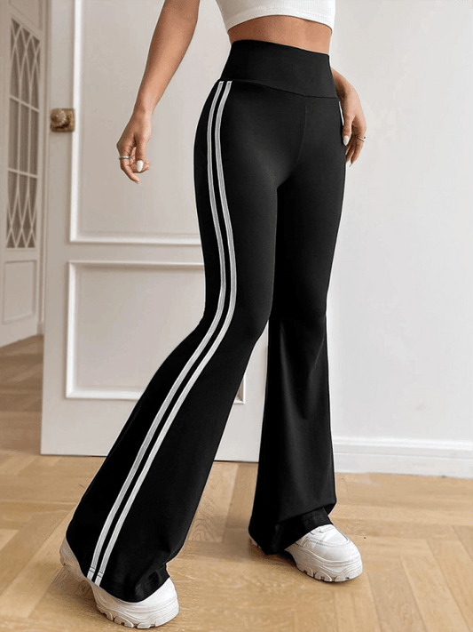 Women's high waist drape wide leg straight trousers