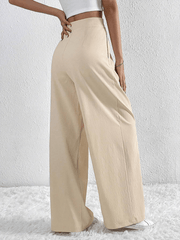 Women's Pleated Casual Wide Leg Pants Loose Trousers