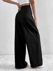 Women's Pleated Casual Wide Leg Pants Loose Trousers