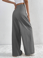 Women's Pleated Casual Wide Leg Pants Loose Trousers