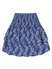 pleated ruffled floral mini skirt