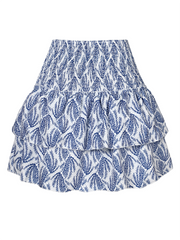 pleated ruffled floral mini skirt