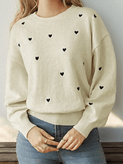 Women's Valentine's Day Heart Crew Neck Sweater