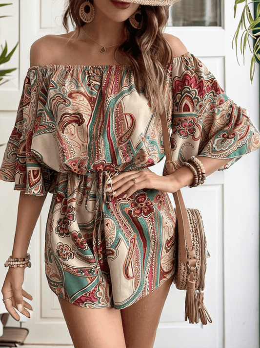 Ladies casual off-shoulder romper