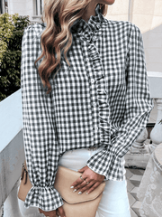 Women's French Contrast Button Check Shirt