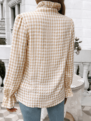 Women's French Contrast Button Check Shirt