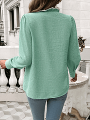 Women's Striped Lace Long Sleeve Shirt