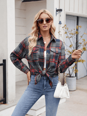 Casual Loose Plaid Pocket Shirt