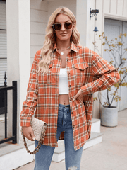 Casual Loose Plaid Pocket Shirt