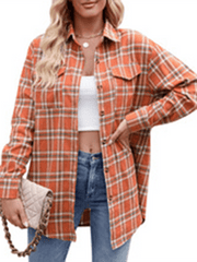 Casual Loose Plaid Pocket Shirt