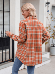 Casual Loose Plaid Pocket Shirt