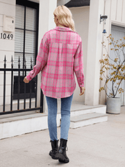 Women's casual loose plaid shirt