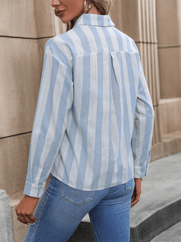 long-sleeved striped shirt - 808Lush