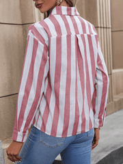 long-sleeved striped shirt - 808Lush