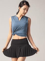 Anti-exposure outdoor quick-drying pocket culottes tennis skirt