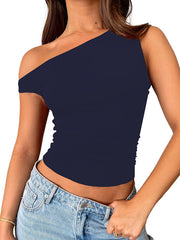 solid color off-shoulder vest