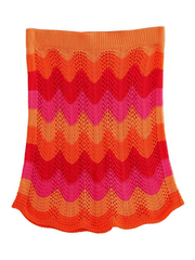 Casual Multicolor Mesh Knit Skirt