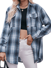 Women's Casual Oversize Loose Plaid Shirt