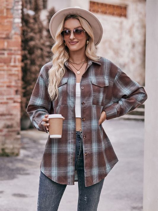 Women's Casual Oversize Loose Plaid Shirt